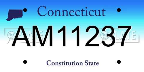 AM11237 Connecticut License Plate