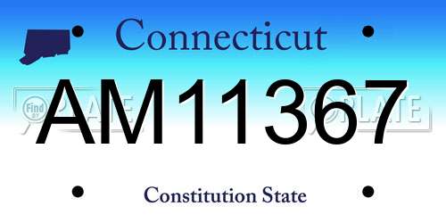 AM11367 Connecticut License Plate