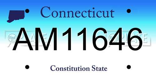 AM11646 Connecticut License Plate