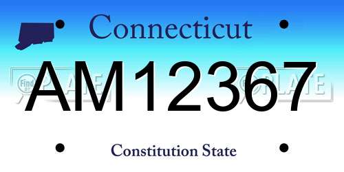 AM12367 Connecticut License Plate