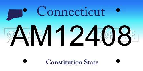 AM12408 Connecticut License Plate