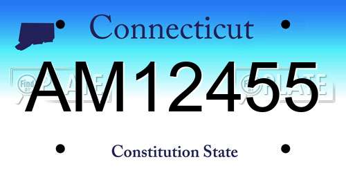 AM12455 Connecticut License Plate