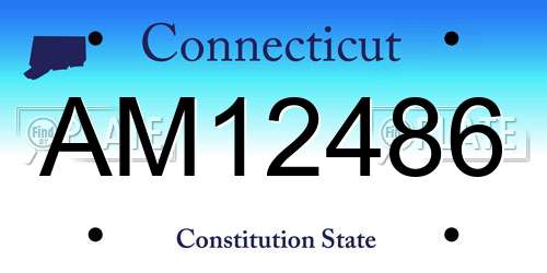 AM12486 Connecticut License Plate