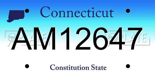 AM12647 Connecticut License Plate