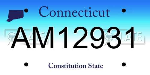 AM12931 Connecticut License Plate