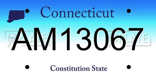 AM13067 Connecticut License Plate