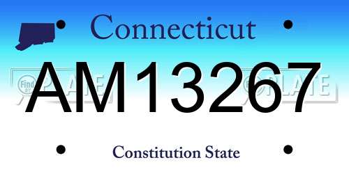 AM13267 Connecticut License Plate