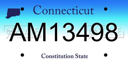 AM13498 Connecticut License Plate