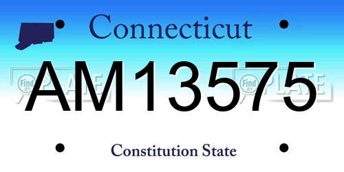 AM13575 Connecticut License Plate