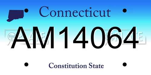 AM14064 Connecticut License Plate