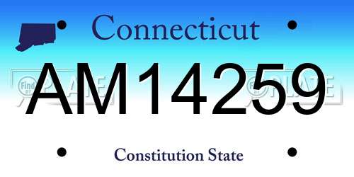 AM14259 Connecticut License Plate