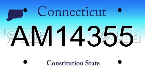 AM14355 Connecticut License Plate