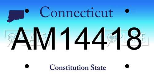 AM14418 Connecticut License Plate