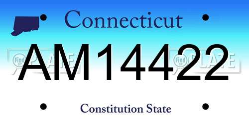 AM14422 Connecticut License Plate