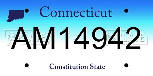 AM14942 Connecticut License Plate