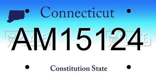 AM15124 Connecticut License Plate