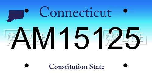 AM15125 Connecticut License Plate