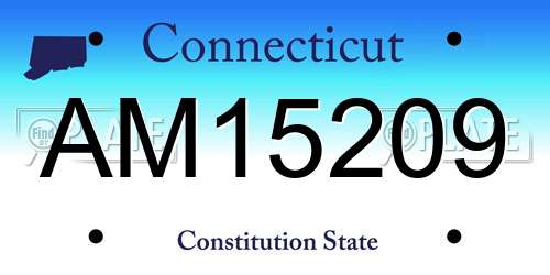 AM15209 Connecticut License Plate