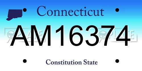AM16374 Connecticut License Plate