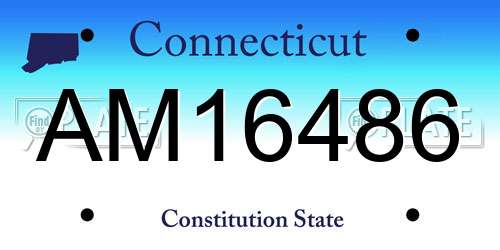 AM16486 Connecticut License Plate