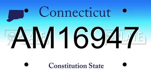 AM16947 Connecticut License Plate