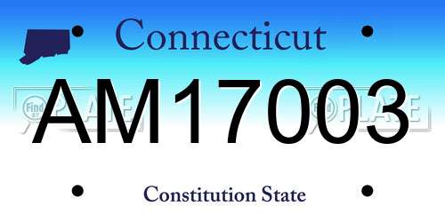 AM17003 Connecticut License Plate