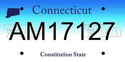 AM17127 Connecticut License Plate