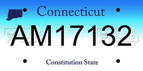 AM17132 Connecticut License Plate