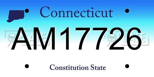 AM17726 Connecticut License Plate