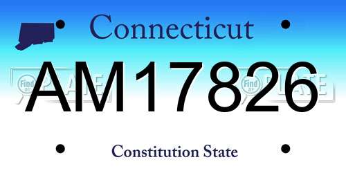 AM17826 Connecticut License Plate