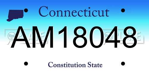 AM18048 Connecticut License Plate