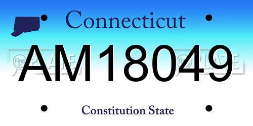 AM18049 Connecticut License Plate