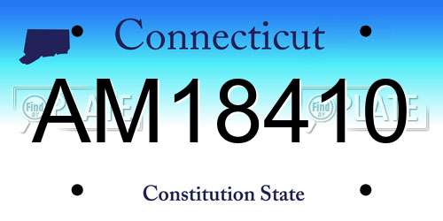 AM18410 Connecticut License Plate