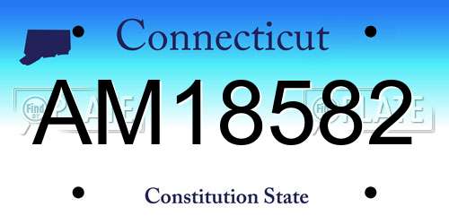 AM18582 Connecticut License Plate