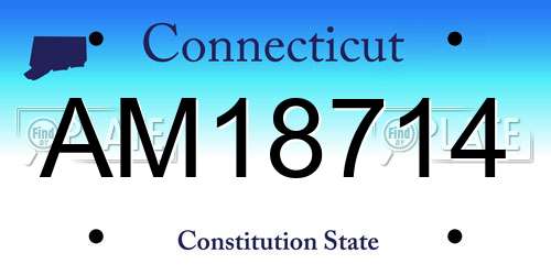 AM18714 Connecticut License Plate