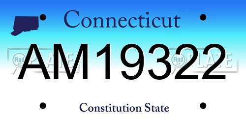 AM19322 Connecticut License Plate