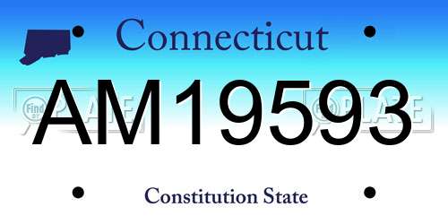 AM19593 Connecticut License Plate