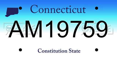 AM19759 Connecticut License Plate