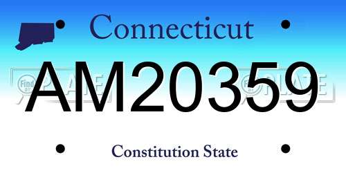 AM20359 Connecticut License Plate