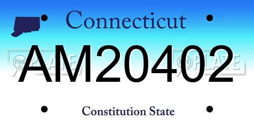 AM20402 Connecticut License Plate