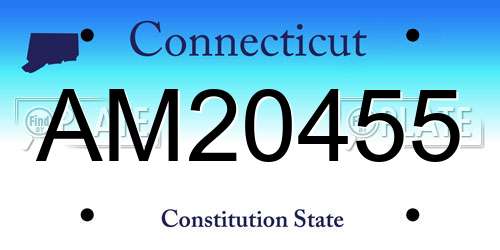 AM20455 Connecticut License Plate