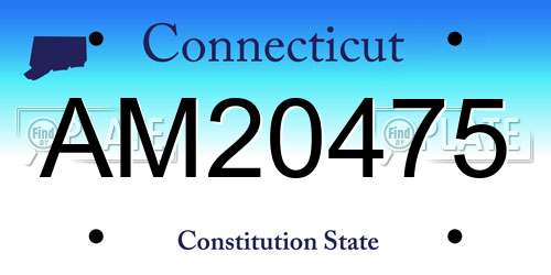 AM20475 Connecticut License Plate