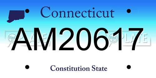 AM20617 Connecticut License Plate