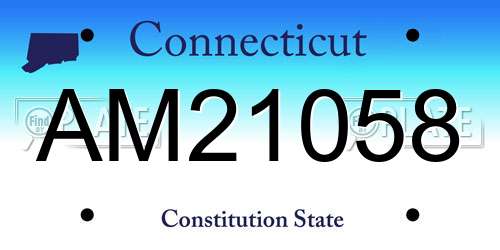 AM21058 Connecticut License Plate