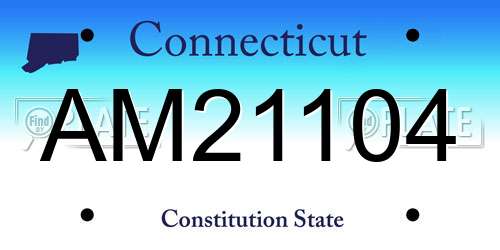 AM21104 Connecticut License Plate