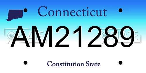 AM21289 Connecticut License Plate
