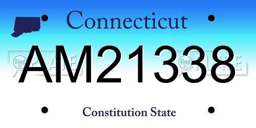 AM21338 Connecticut License Plate