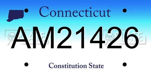 AM21426 Connecticut License Plate