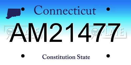 AM21477 Connecticut License Plate