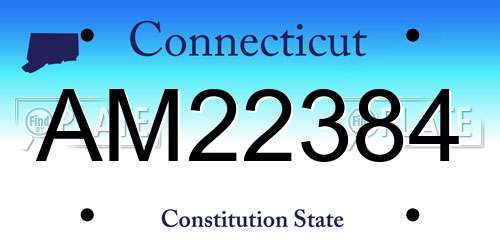 AM22384 Connecticut License Plate